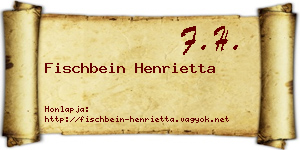 Fischbein Henrietta névjegykártya